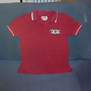 Vintage Disney Maroon Mickey & Minnie Polo Shirt – Size Small